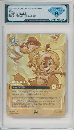 Lorcana Azurite Sea CHIP n' DALE RECOVERY RANGERS #205 Enchanted💎DSG 9 Mint - Image 1