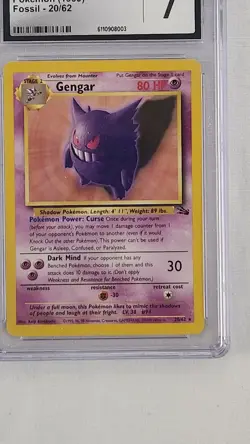 Pokemon TCG Gengar Fossil Card #20/62 1999 stage 2 Card. Non Holo. - Image 3