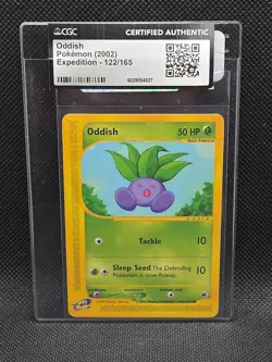 CGC Authentic Oddish 122/165 Expedition 2002 Pokemon Card - Image 1