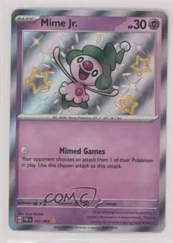 Shiny Rare - Mime Jr Pokemon Scarlet & Violet Paldean Fates #157 - Image 1