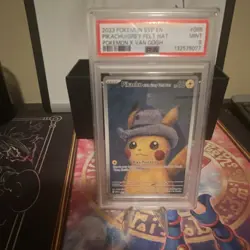 Pokemon TCG 2023 EN SV Promo Pikachu with Grey Felt Hat #085 PSA 9 Holo - Image 3
