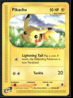 Pokemon - Pikachu 124/165 Regular Expedition Base Set LP - Image 1