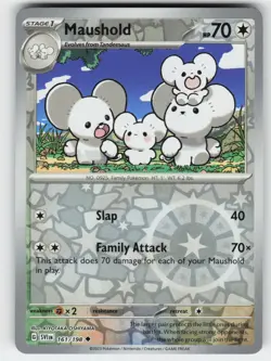Maushold 161/198 Uncommon Scarlet & Violet Pokemon Reverse Holo Near Mint - Image 1