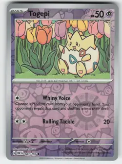 Togepi 083/197 Common Obsidian Flames Pokemon Reverse Holo Near Mint - Image 1