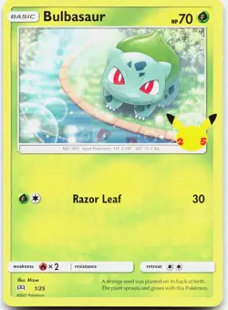 Bulbasaur 001/025 Promo McDonald's 25th Anniversary Promos Pokemon Near Mint - Image 2