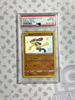 PSA 10 2019 Pokemon Sun & Moon Riolu - Holo Hidden Fates #SV21/SV94 Gem Mint - Image 1