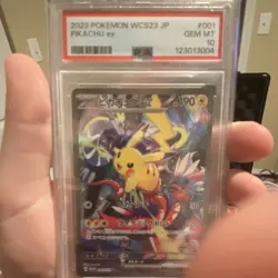 Pokemon WCS23 Yokohama Deck Pikachu ex 001/030 Japanese Holo Promo PSA 10 - Image 2