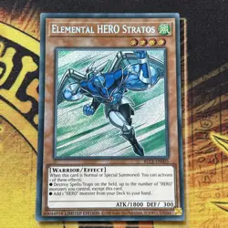 Elemental HERO Stratos BLC1-EN003 Near Mint Secret Rare Limited Edition Yu-Gi-Oh - Image 1