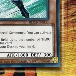 Elemental HERO Stratos BLC1-EN003 Near Mint Secret Rare Limited Edition Yu-Gi-Oh - Image 4