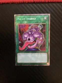 Yugioh Pot of Avarice RA03-EN160 1st Edition Platinum Secret Rare NM - Image 1