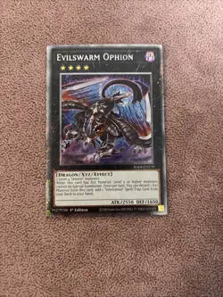 YUGIOH x1 RA04-EN179 EVILSWARM OPHION PLATINUM SECRET RARE 1st EDITION - Image 1