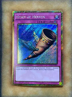 Yugioh Horn of Heaven PGL3-EN034 Gold Secret Rare 1st Ed NM - Image 1