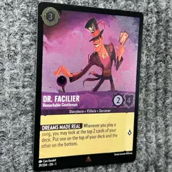 Disney Lorcana First Chapter Dr. Facilier #39/204 Super Rare Foil NM - Image 3