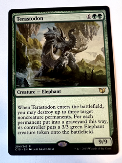 MTG Magic The Gathering Commander 2015 Terastodon Rare LP - Image 1