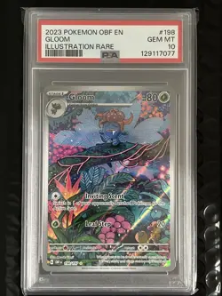 Pokemon Gloom Obsidian Flames Illustration Rare #198 PSA 10 Gem Mint - Image 1