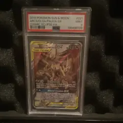 Pokemon 2019 Cosmic Eclipse Arceus & Dialga & Palkia GX 221 Full Art Holo PSA 9 - Image 2