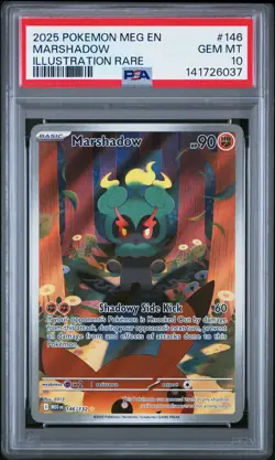2025 POKEMON MEG EN-MEGA EVOLUTION ILLUSTRATION RARE #146 MARSHADOW PSA 10 - Image 1