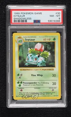 Ivysaur Shadowless Pokemon Base Set PSA 8 1999 - Image 1