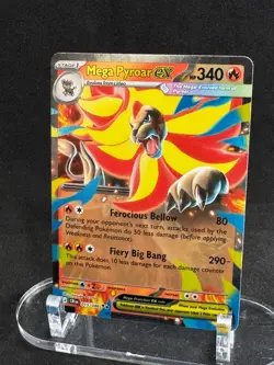Mega Pyroar ex 015/086 Double Rare ME04: Chaos Rising Pokemon Holo Near Mint - Image 1