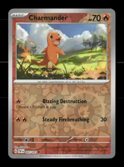 Charmander 007/091 Paldean Fates Reverse Holo NM/M Pokemon - Image 1