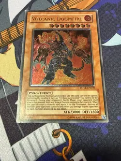 Yugioh FOTB-EN008 Volcanic Doomfire Ultimate Rare Unlimited MP Card - Image 1