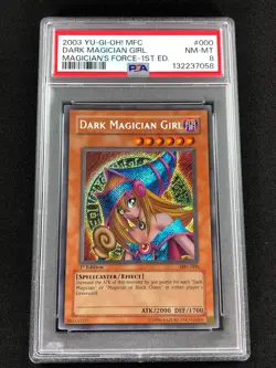 Yugioh 2003 Dark Magician Girl 1st MFC-000 PSA 8 Secret Rare! - Image 1