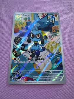Pokemon Riolu TCG Scarlet & Violet Base Set Holo Card 215/198 Illustration Rare - Image 2