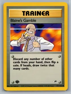 Blaine's Gamble Gym Heroes #121/132 Common 1st Edition Pokemon Card - Image 1