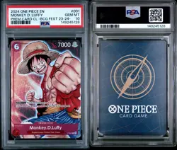 2024 ONE PIECE BANDAI GAMES FEST 23-24 PREM CARD CL PROMO MONKEY D. LUFFY PSA 10 - Image 3