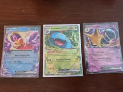(3) Pokemon TCG 151 Cards EX Alakazam 065, Venusaur 003, Jynx 124/165 Scarlet - Image 1