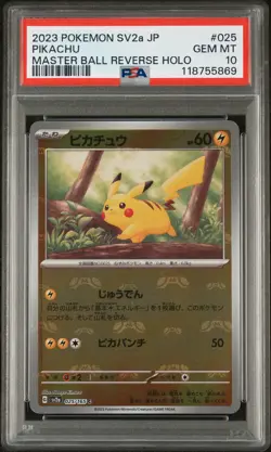 2023 POKEMON JAPANESE SV2A-POKEMON 151 MASTER BALL REVERSE HOLO PIKACHU PSA 10 - Image 1