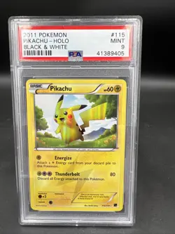 2011 Pokemon Black & White Pikachu #115 PSA 9 MINT - Image 1