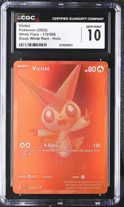 Pokemon Victini English White Flare Black White Rare #172 CGC 10 Gem Mint - Image 1