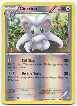 Cinccino 89/114 Black & White Base Set Reverse Holo Rare Pokemon Card - Image 1