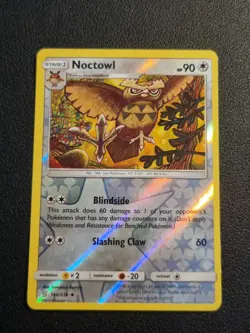 REVERSE HOLO Pokemon Sun & Moon Unified Minds TCG Card Noctowl 166/236 - Image 1