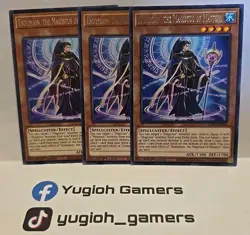 YUGIOH ENDYMION THEAGISTUS OF MASTERY X3 RARE GEIM LIGHT PLAYED - Image 1