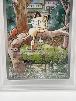 Meowth 106/094 Illustration Rare Pokemon Phantasmal English AGS 9.5 Mint+ - Image 4