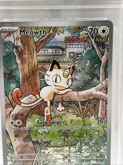 Meowth 106/094 Illustration Rare Pokemon Phantasmal English AGS 9.5 Mint+ - Image 5