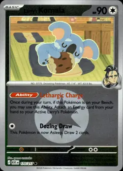 Larry's Komala (Energy Symbol) 175/217 Ascended Heroes Pokemon Reverse Holo NM - Image 1