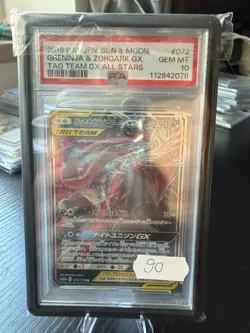 PSA 10 Pokemon Greninja & Zoroark GX #072/173 – Japanese Tag Team GX All Stars - Image 1