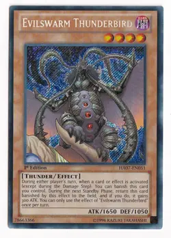 Yugioh Evilswarm Thunderbird HA07-EN051 Secret Rare 1st Ed LP - Image 1
