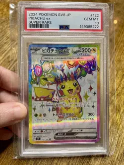 PSA 10 Pikachu ex SR 122/106 Super Electric Breaker sv8 Pokemon Card Japanese - Image 4