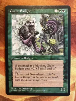 MTG Giant Badger HarperPrism Book Promo Green Rare Near-Mint!! - Image 1