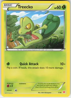 Treecko 7/30 XY Trainer Kit Latias Pokemon Lightly Played - Image 1