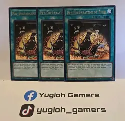 YUGIOH PRE PREPARATION OF RITES X3 RARE LIGHT PLAYED WISU - Image 1