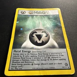 Metal Energy 19/111 Neo Genesis Holo Rare DOUBLE SWIRL 2000 Pokemon Vintage DMG - Image 2