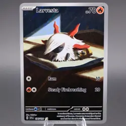 Larvesta 196/191 Illustration Rare SV08: Surging Sparks Pokemon TCG NM - Image 1