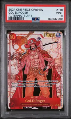 2024 ONE PIECE OP09-EMPERORS IN THE NEW WORLD ALTERNATE ART GOL D. ROGER PSA 9 - Image 1
