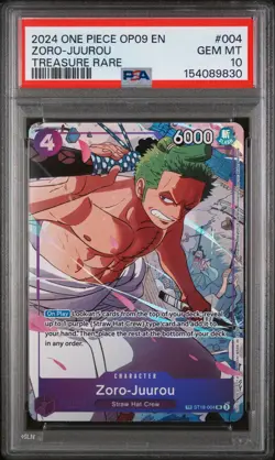 2024 ONE PIECE OP09-EMPERORS IN THE NEW WORLD TREASURE RARE ZORO-JUUROU PSA 10 - Image 1
