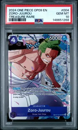 2024 ONE PIECE OP09-EMPERORS IN THE NEW WORLD TREASURE RARE ZORO-JUUROU PSA 10 - Image 1